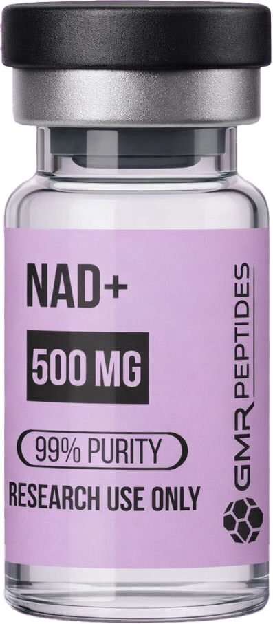 NAD+ Research Peptide vial displayed as a laboratory research-use product with labeled dosage and supplier packaging.
