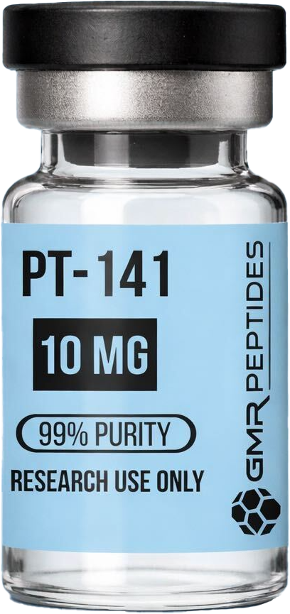PT-141 Research Peptide lyophilized vial product image for laboratory research supply